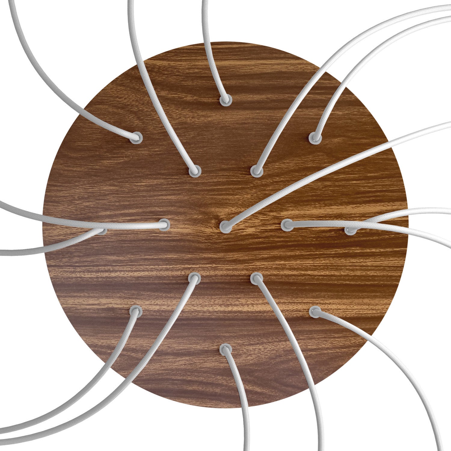 Rosone XXL Rose - One rotondo, diametro 400 mm con 15 fori e 4 fori laterali - Legno - Creative Cables