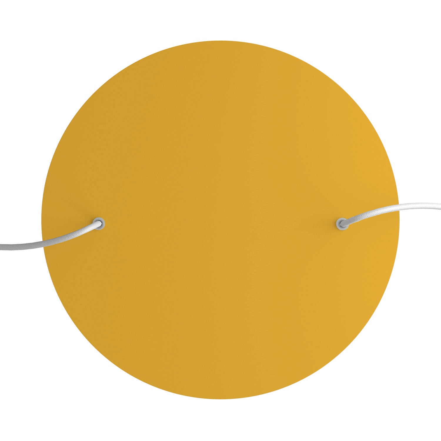 Rosone XXL Rose - One rotondo, diametro 400 mm con 2 fori e 4 fori laterali - Mostarda - Creative Cables