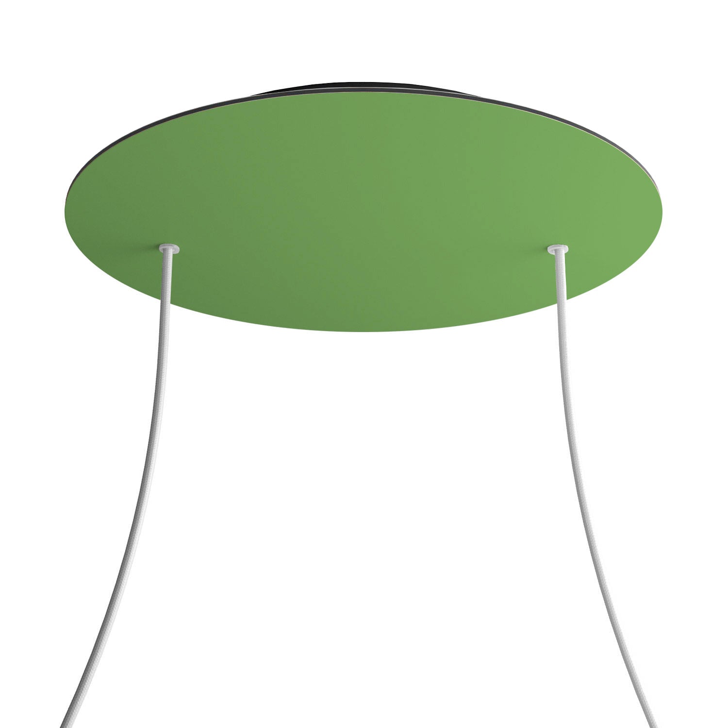 Rosone XXL Rose-One rotondo, diametro 400 mm con 2 fori e 4 fori laterali - Verde prato Nero