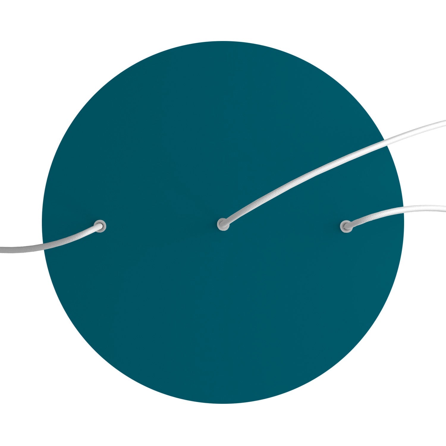 Rosone XXL Rose - One rotondo, diametro 400 mm con 3 fori in linea e 4 fori laterali - Petrolio - Creative Cables