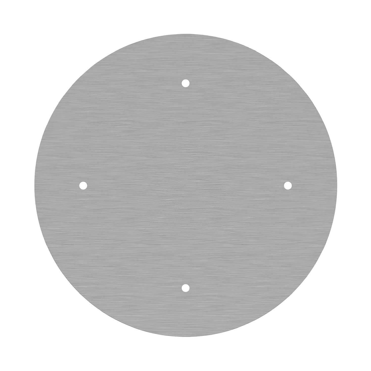 Rosone XXL Rose-One rotondo, diametro 400 mm con 4 fori e 4 fori laterali - Dibond Acciaio satinato Bianco