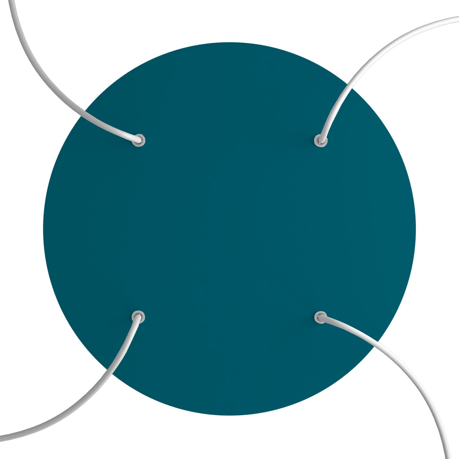 Rosone XXL Rose - One rotondo, diametro 400 mm con 4 fori e 4 fori laterali - Petrolio - Creative Cables