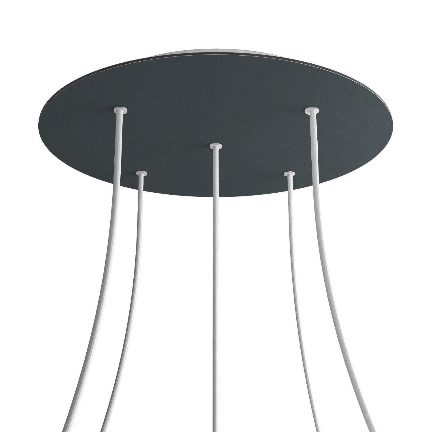 Rosone XXL Rose - One rotondo, diametro 400 mm con 5 fori e 4 fori laterali - Antracite - Creative Cables