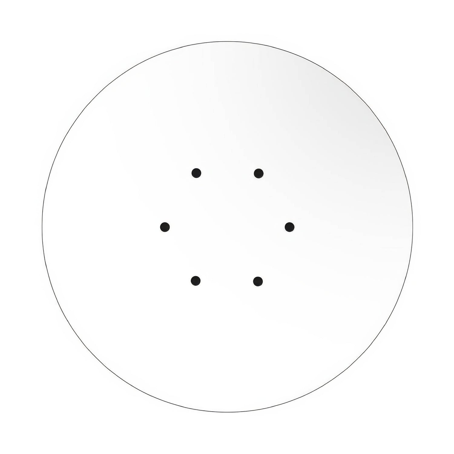 Rosone XXL Rose-One rotondo, diametro 400 mm con 6 fori e 4 fori laterali - Bianco opaco Bianco