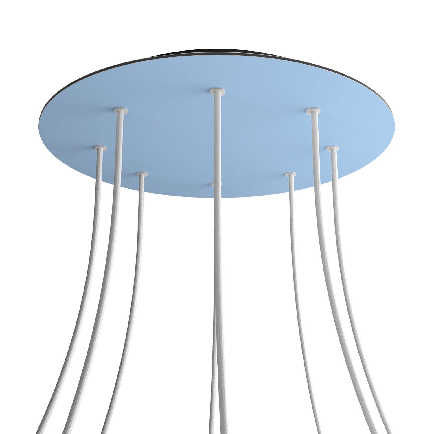 Rosone XXL Rose-One rotondo, diametro 400 mm con 8 fori e 4 fori laterali - Blu carta da zucchero Nero