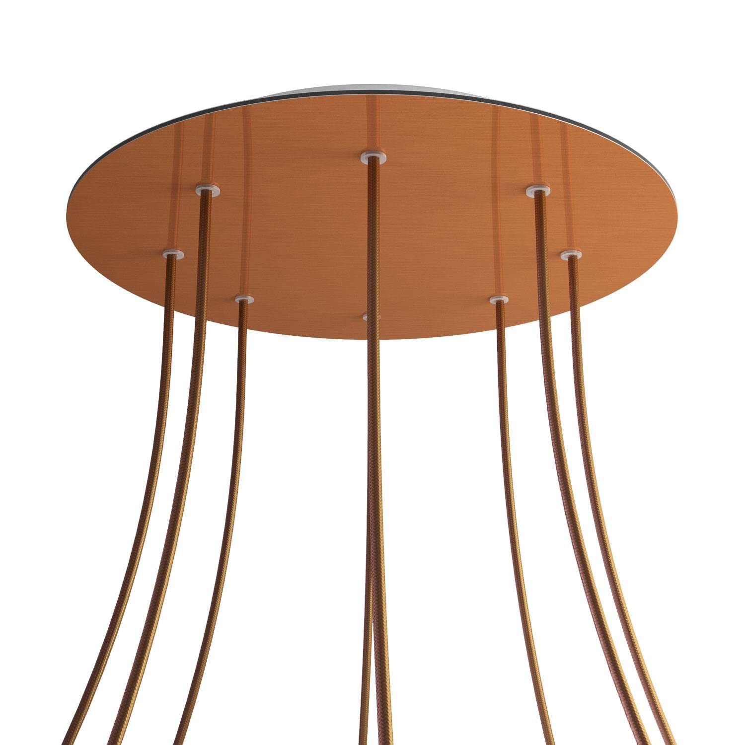 Rosone XXL Rose-One rotondo, diametro 400 mm con 8 fori e 4 fori laterali - Dibond Rame satinato Bianco