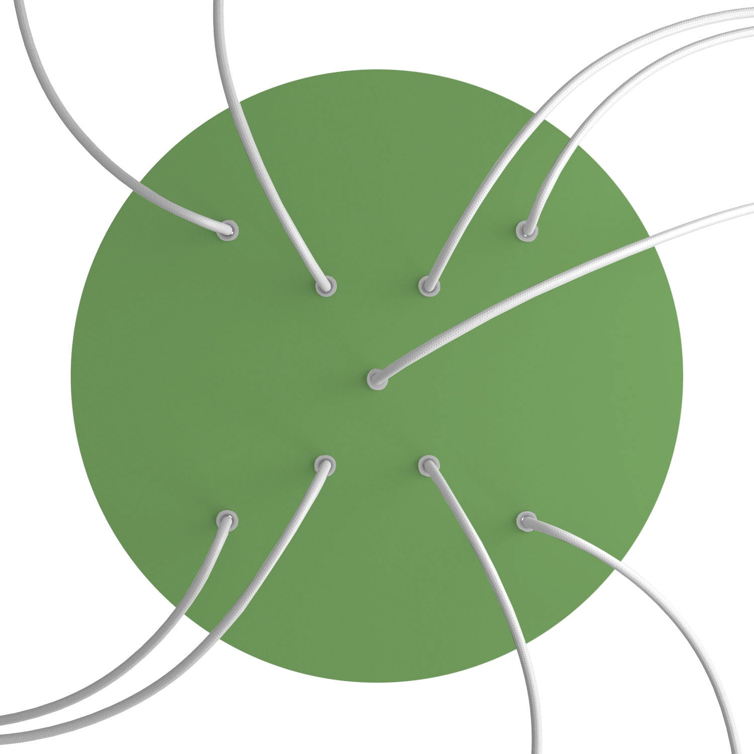 Rosone XXL Rose - One rotondo, diametro 400 mm con 9 fori a X e 4 fori laterali - Verde prato - Creative Cables