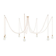 Spider - Lampada a sospensione multipla a 7 cadute con finiture in metallo - Rame