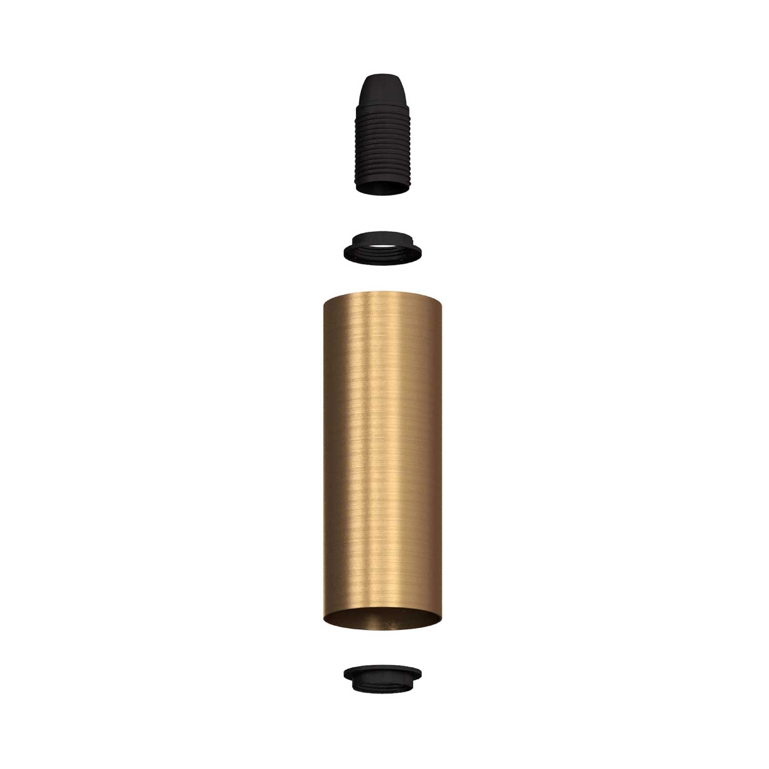 Tub-E14, tubo in metallo per faretto con portalampada doppia ghiera E14 - Bronzo satinato